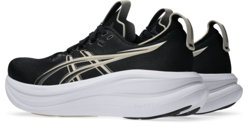 Gel Nimbus 28 Wide 2E Black Grey נעלי ריצה נוחות למרחקים