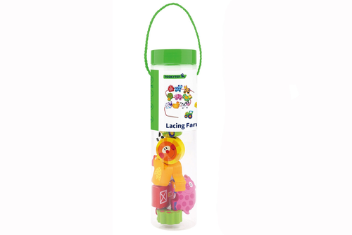 משחק השחלת חיות חווה מעץ 13 חלקים