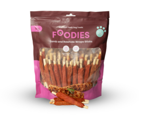 FOODIES - חטיף פודיס מקלות לעיסה כבש ועור בקר 1 ק