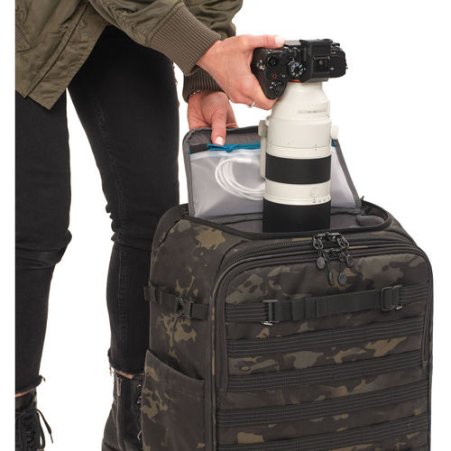תיק טרולי גב Tenba 637-791 Axis V2 Spinner Backpack (Multicam Black, 28L)