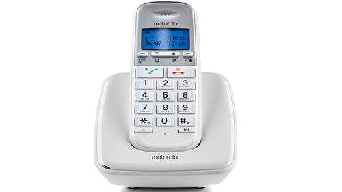 טלפון אלחוטי Motorola S3001 בצבע לבן הכולל תפריט בעברית