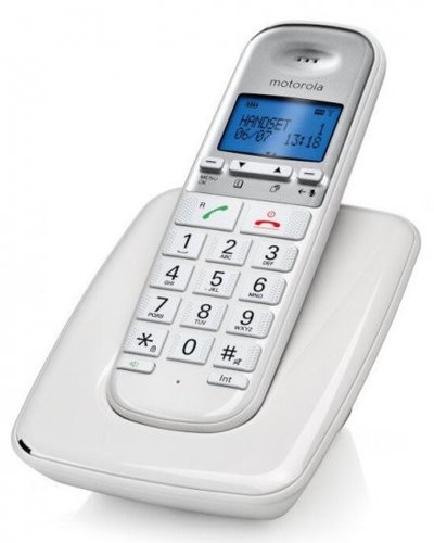טלפון אלחוטי Motorola S3001 בצבע לבן הכולל תפריט בעברית