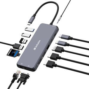 תחנת עגינה טייפ סי VERBATIM USB-C PRO MULTIPORT HUB 14 PORT C
