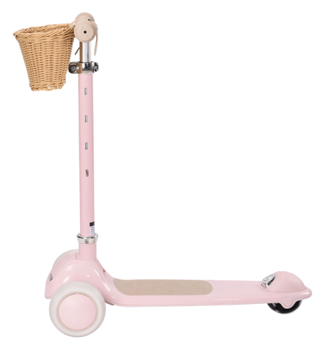 קורקינט וינטג' 2 ב-1 עם מושב מתנתק וסלסלת קש Retro Line - ורוד