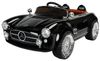 מכונית מרצדס-בנץ וינטג' חשמלית 12V לילדים עם אורות, שלט רחוק ודלתות נפתחות - שחור