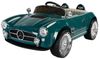 מכונית מרצדס-בנץ וינטג' חשמלית 12V לילדים עם אורות, שלט רחוק ודלתות נפתחות - ירוק