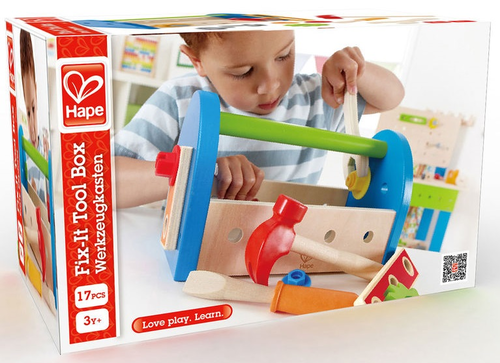 ארגז כלי עבודה מעץ 17 חלקים Fix it Tool Box 3