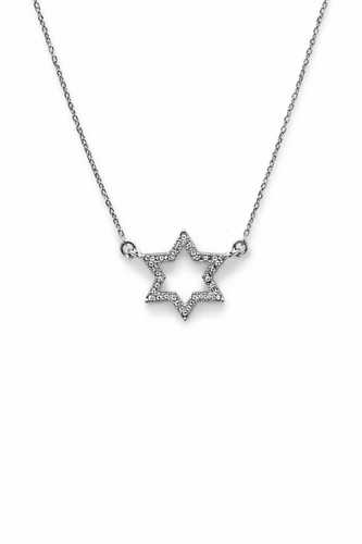 שרשרת כוכב משובצת מזהב לבן 14 קראט
