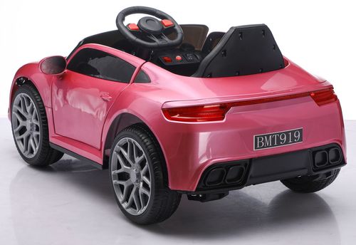 מכונית ממונעת 12V בדמות מרצדס GT עם גלגלי EVA, צלילים, אורות ושלט רחוק - כסוף מטאלי