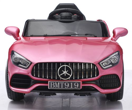 מכונית ממונעת 12V בדמות מרצדס GT עם גלגלי EVA, צלילים, אורות ושלט רחוק - כסוף מטאלי