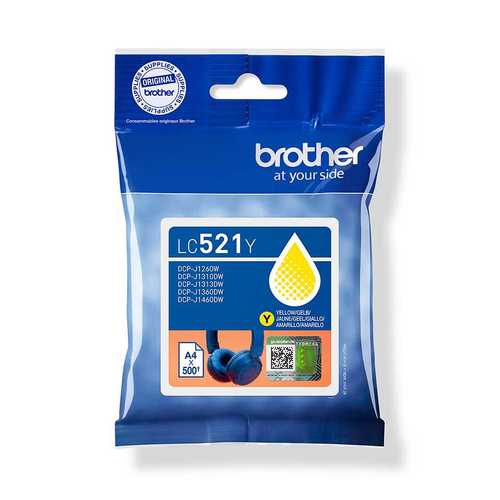 LC521Y מחסנית דיו צהוב מקורי של brother