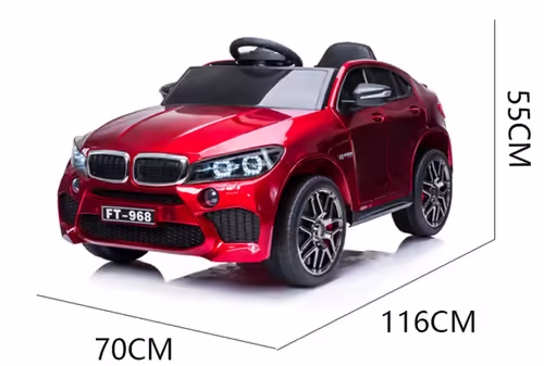 מכונית ממונעת 12V דמוי BMW X6 עם גלגלי EVA, הנעה 4X4, צלילים, אורות ושלט רחוק - אפור