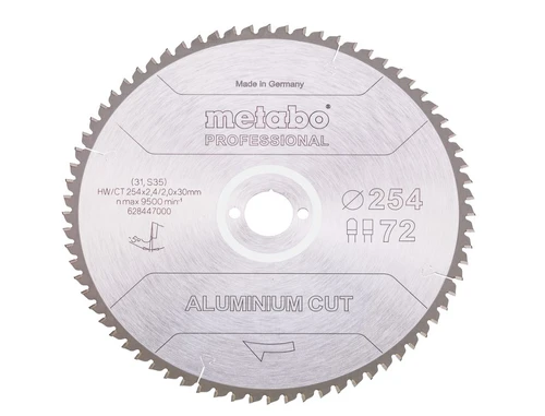  להב עגול לאלומיניום METABO Aluminium 254X30X72T 