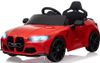 מכונית ממונעת 12V דמוי BMW M4 עם גלגלי EVA, הנעה 4X4, צלילים, אורות ושלט רחוק - אדום
