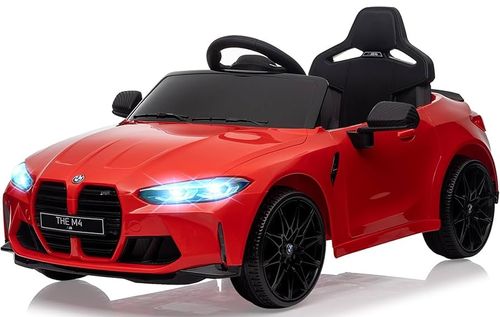 מכונית ממונעת 12V דמוי BMW M4 עם גלגלי EVA, הנעה 4X4, צלילים, אורות ושלט רחוק - אדום