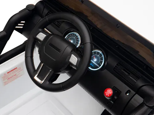 ג'יפ ממונע סופה רוביקון 24V עוצמתי לילדים עם הגה כוח חשמלי, אורות וגלגלי גומי - שחור