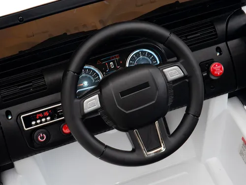 ג'יפ ממונע סופה רוביקון 24V עוצמתי לילדים עם הגה כוח חשמלי, אורות וגלגלי גומי - שחור