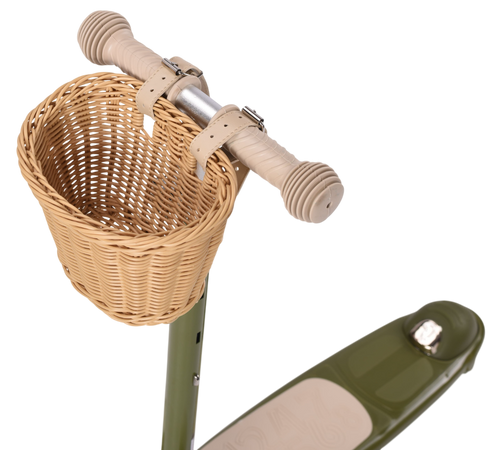 קורקינט וינטג' 2 ב-1 עם מושב מתנתק וסלסלת קש Retro Line - לבן