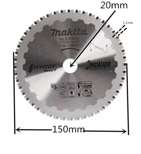 להב TCT שקט למסור נטען EFFICUT 150X48 מתכת MAKITA מקיטה