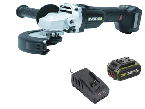 משחזת זווית נטענת 20V WU812.9 WORX + מברגת אימפקט 200N.M WU292.S WORX 