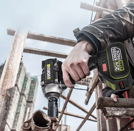 משחזת זווית נטענת 20V WU812.99 WORX + פטישון נטען WU389 + מברגת בוקסה 1/2400 N/M [ 2 סוללות 4 אמפר + מטען ]