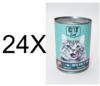 מגש 24 נתחי שימורים קט איט 375 גרם לשימור CAT EAT (בחר טעם)