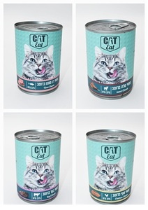 מגש 24 נתחי שימורים קט איט 375 גרם לשימור CAT EAT (בחר טעם)