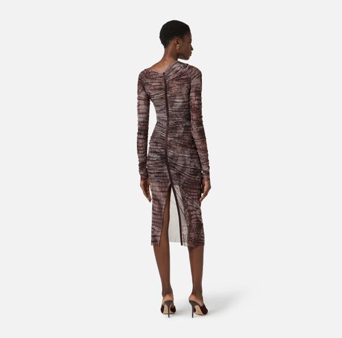 Dress in tulle fabric with alligator print