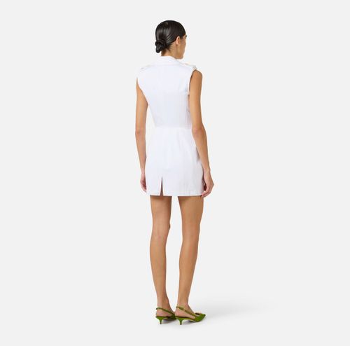 Cotton gabardine dress with cargo pockets