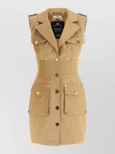 Cotton gabardine dress with cargo pockets