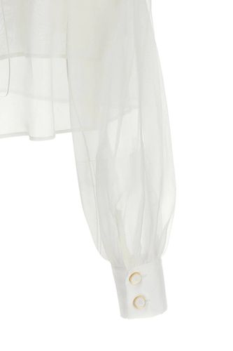 Organza shirt long sleeves buttoned cuffs pockets