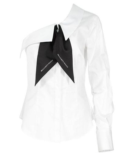 elisabetta franchi - one-shoulder shirt with scarf