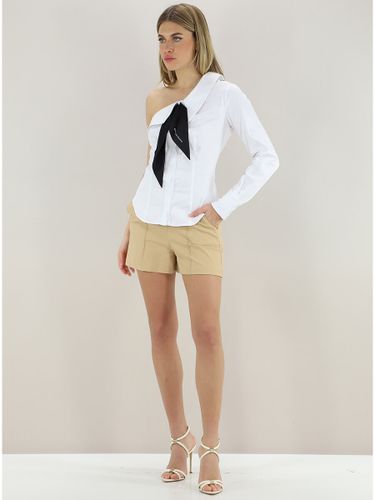 elisabetta franchi - one-shoulder shirt with scarf