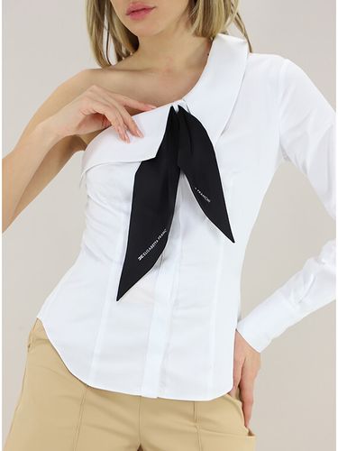 elisabetta franchi - one-shoulder shirt with scarf