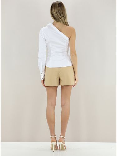 elisabetta franchi - one-shoulder shirt with scarf
