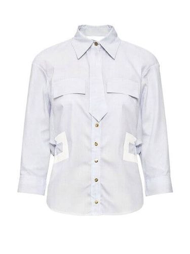Cotton shirt with small tie - oxford color - baby blue
