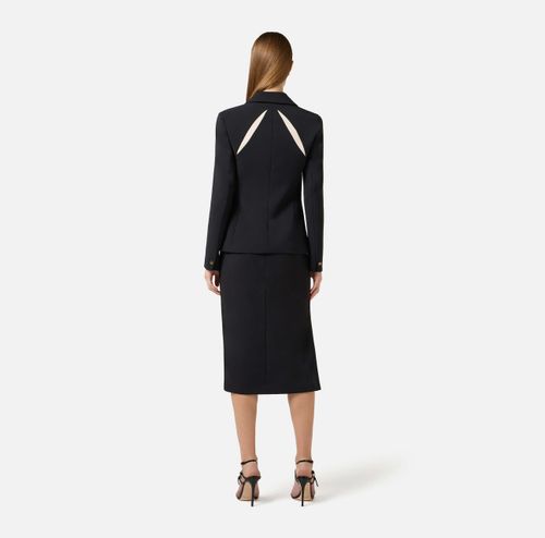 Jacket in lightweight crêpe fabric with two-colour cut-outs