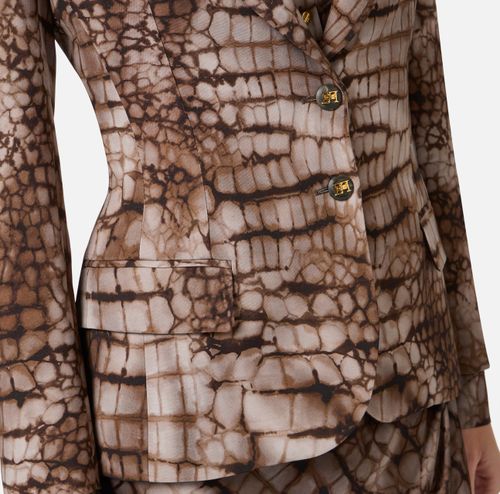 Jacket in crêpe fabric with alligator print