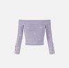 Top in knit fabric with diamond-shaped jacquard fabric