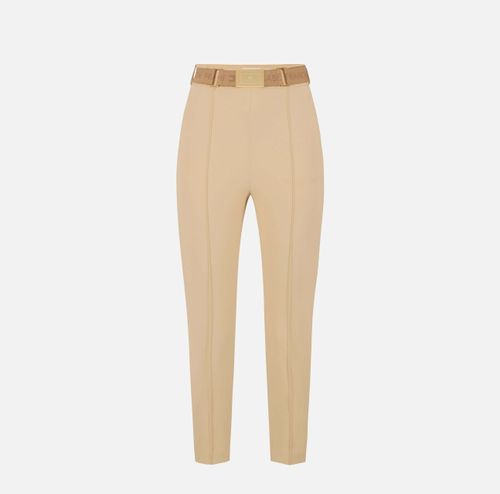 Trousers in technical bi-elastic fabric with belt