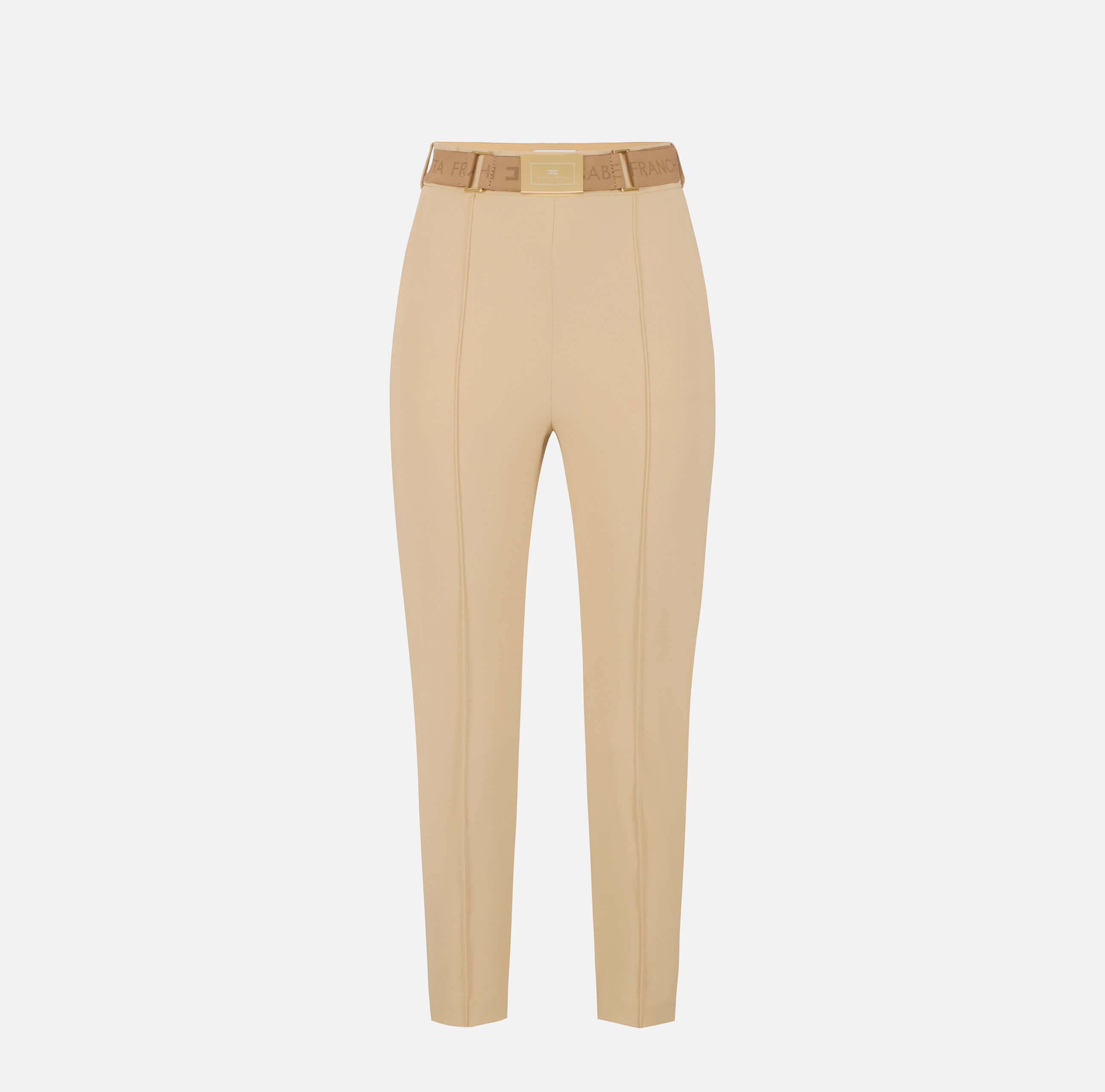 Trousers in technical bi-elastic fabric with belt