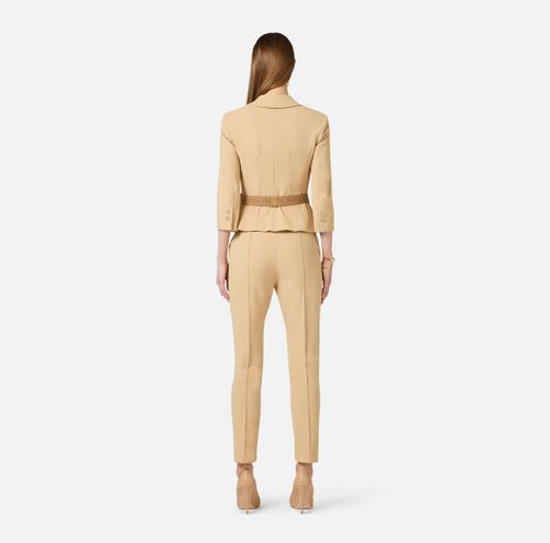 Trousers in technical bi-elastic fabric with belt