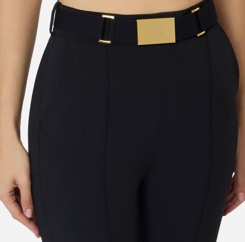 Trousers in technical bi-elastic fabric with belt