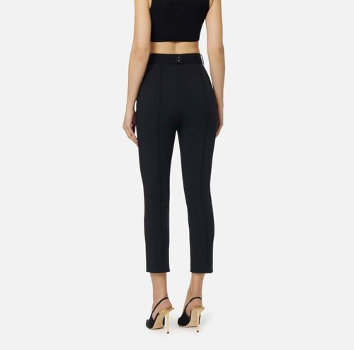 Trousers in technical bi-elastic fabric with belt