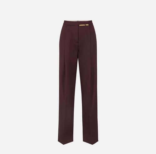 Cool wool trousers with jewel plaque