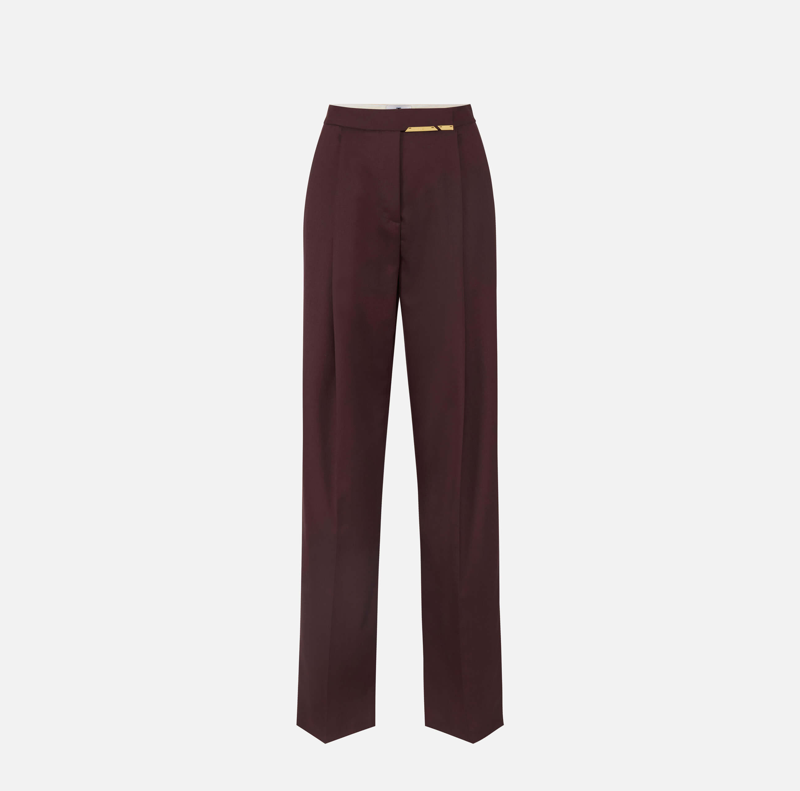 Cool wool trousers with jewel plaque