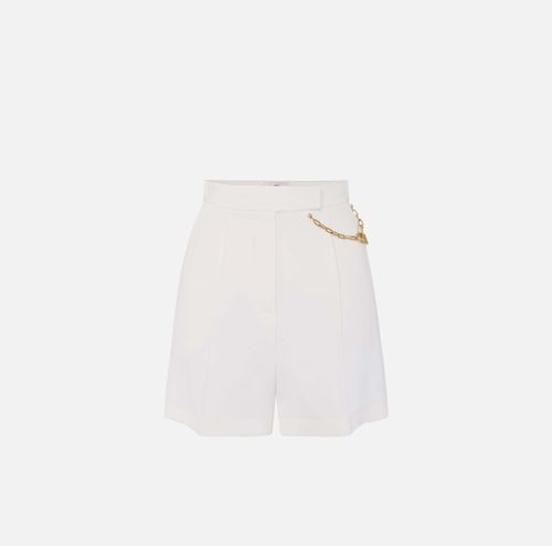 Shorts in gabardine fabric with jewel logo