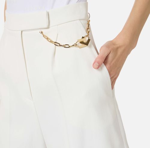 Shorts in gabardine fabric with jewel logo