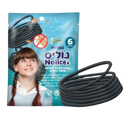 גומיות שיער NOLICE שחורות למניעה וטיפול בכינים, מק