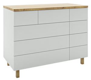 שידת תינוק רחבה שנהב עם מסילות טריקה שקטה ופתיחת טאצ